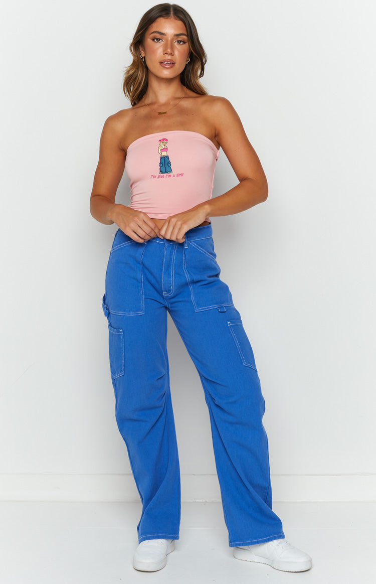 OMIGHTY Glad To Be A Girl Top Pink