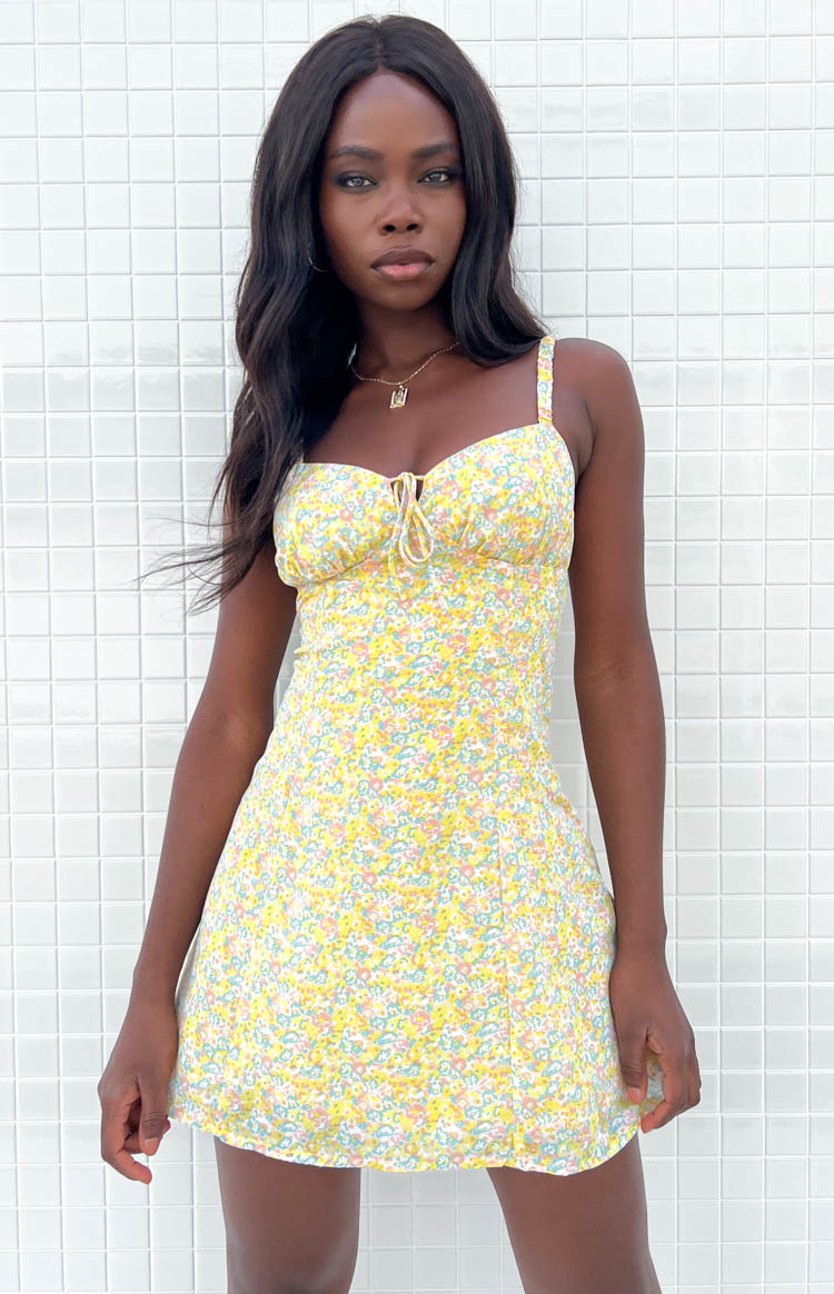 Zulu Yellow Floral Mini Dress