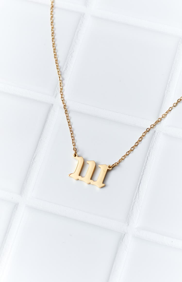 111 Gold Angel Number Necklace