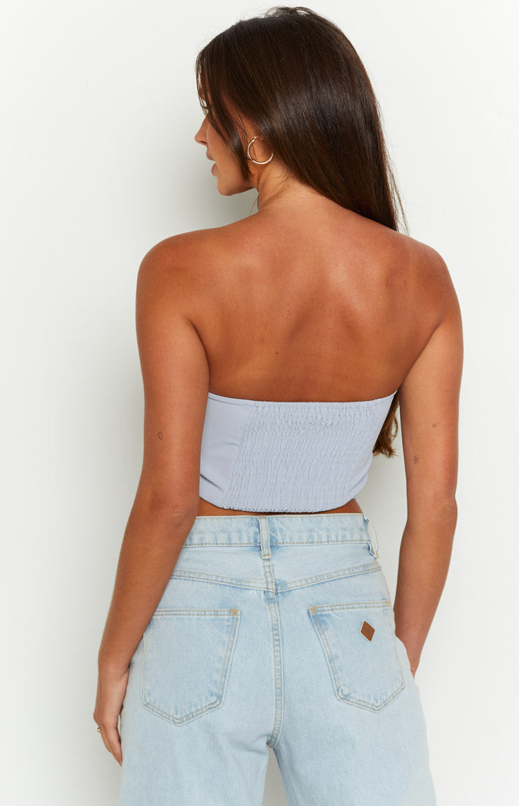 Take Care Blue Crop Top