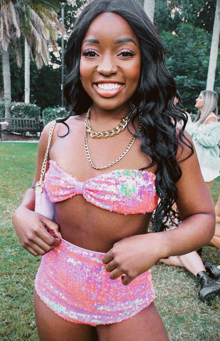 Nyra Pink Sequin Bottoms