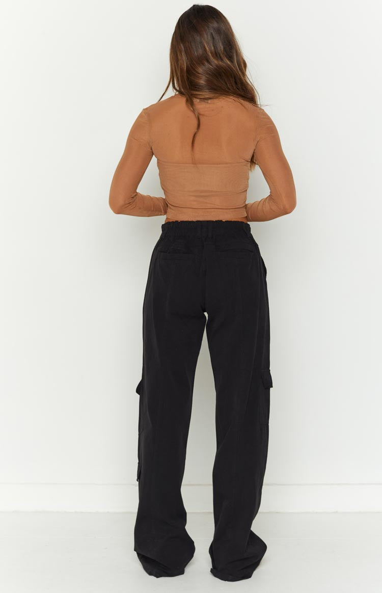 Millie Black Low Rise Cargo Trousers