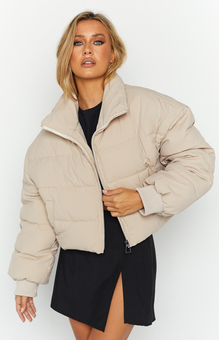 Fuego Puffer Cropped Jacket Bone