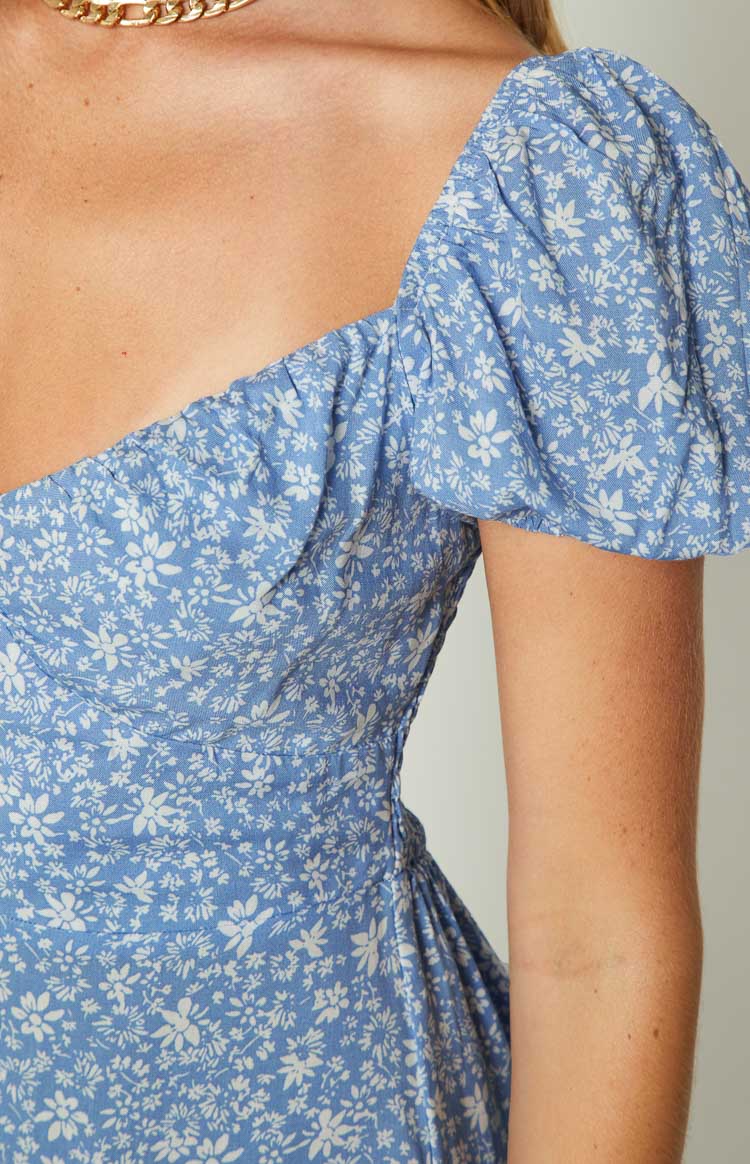 Delray Blue Floral Mini Dress