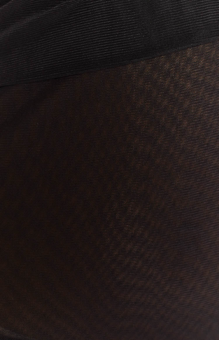 Ahana Black Mesh Mini Cut Out Dress