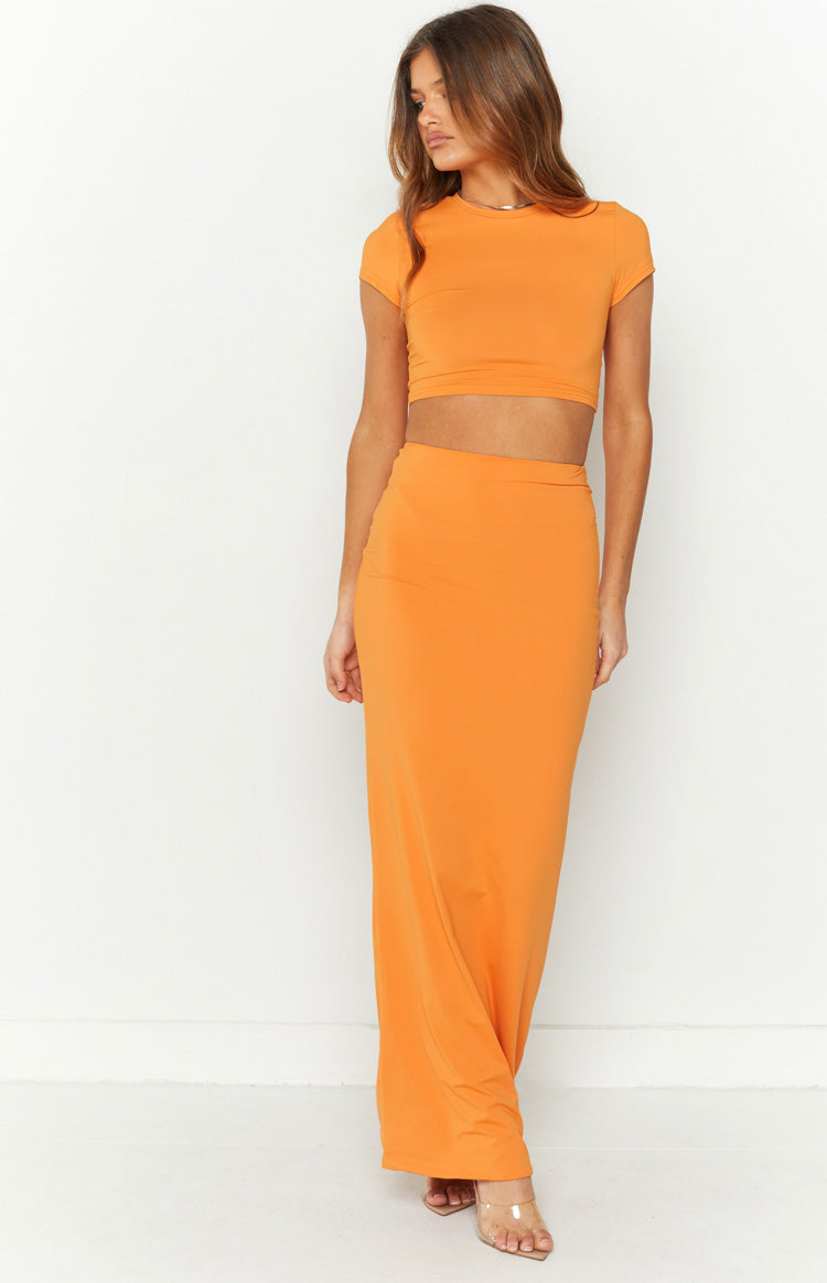 Amore Orange Maxi Skirt