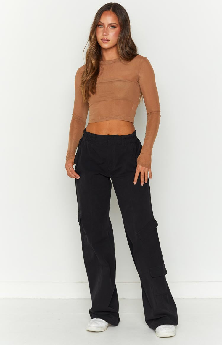 Millie Black Low Rise Cargo Trousers