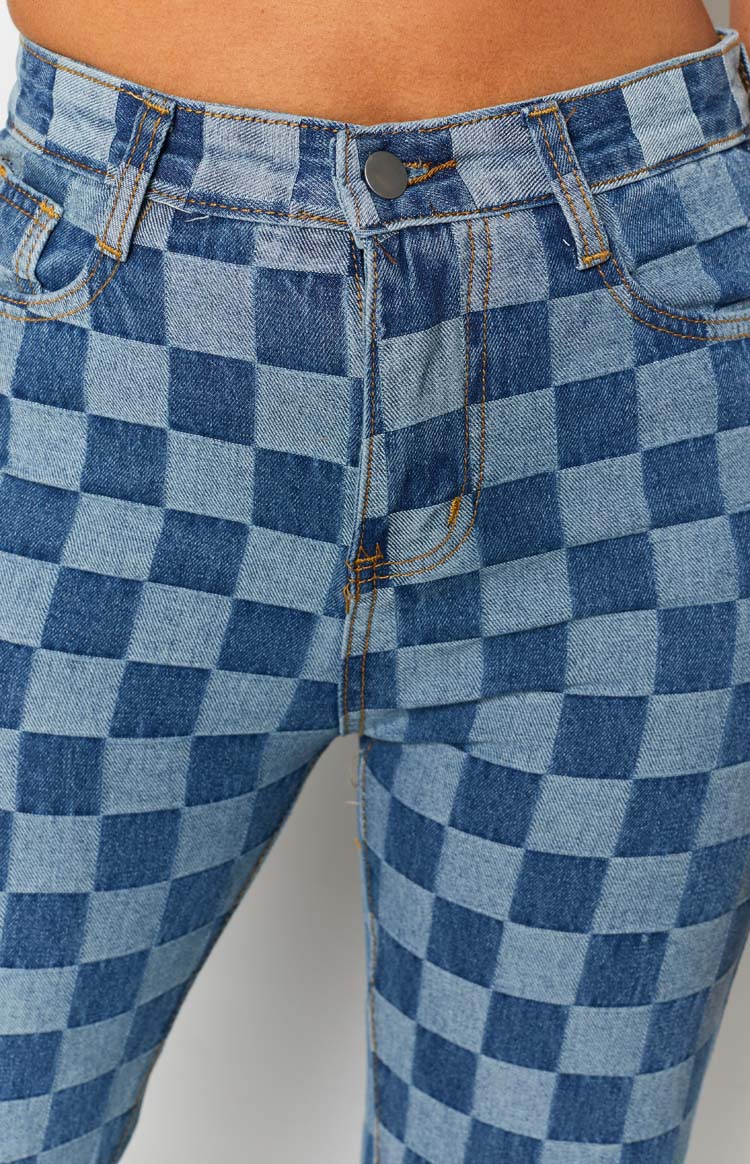 Gambit Blue Denim Jeans Check