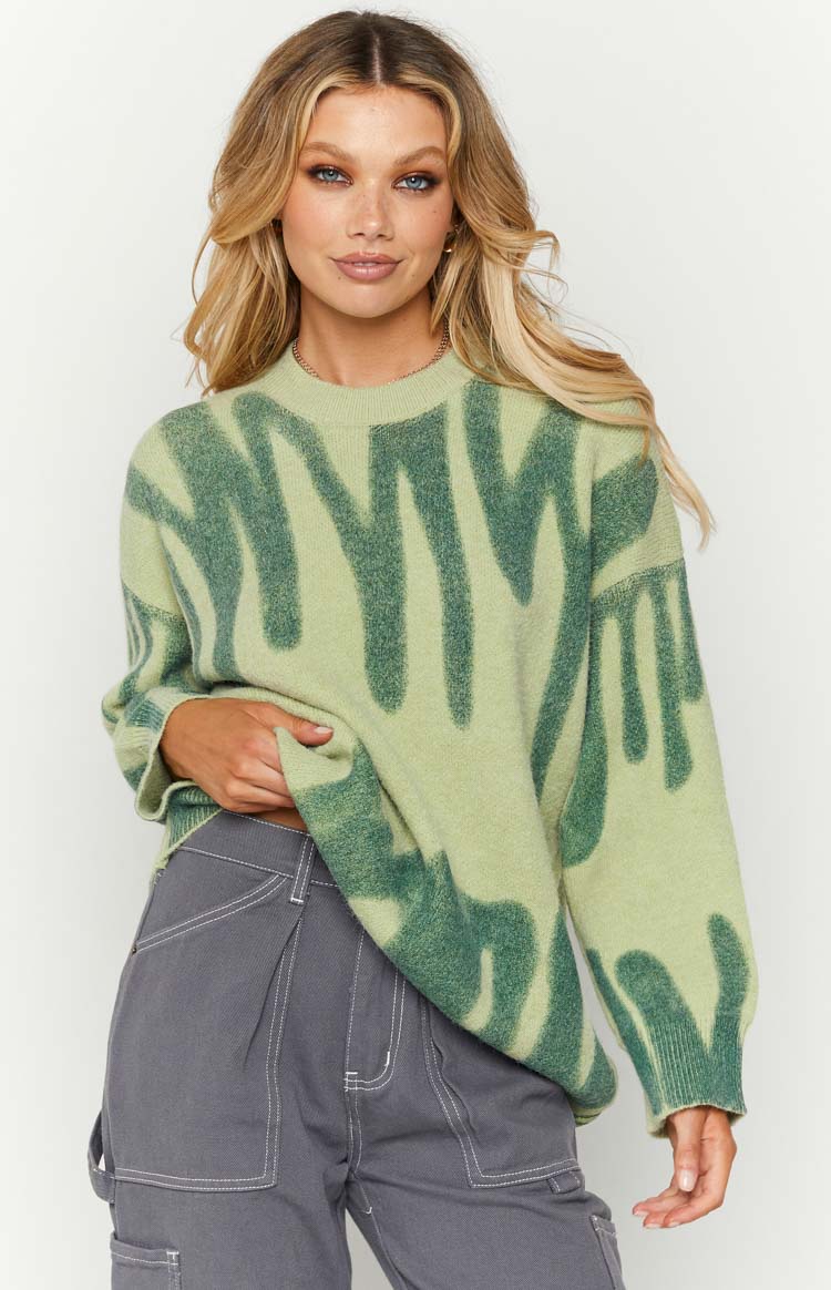 Clemence Oversized Knitted Sweater Green