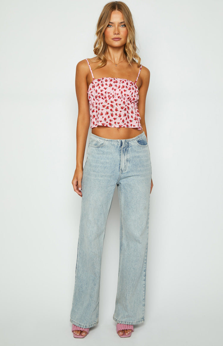 Yesterday Pink Floral Cami Top