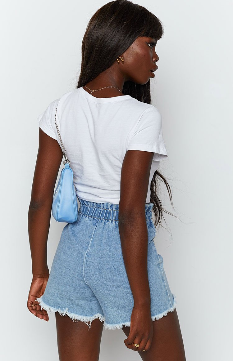 Three Flower Crop Tee White