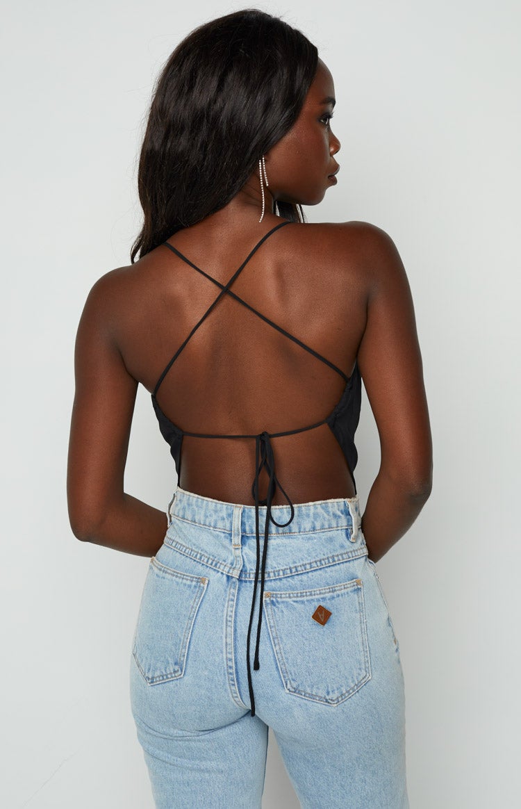 Eilish Black Scarf Top