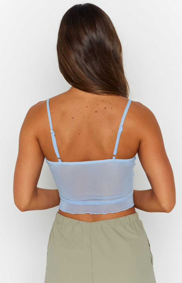 Emz Blue Mesh Cami