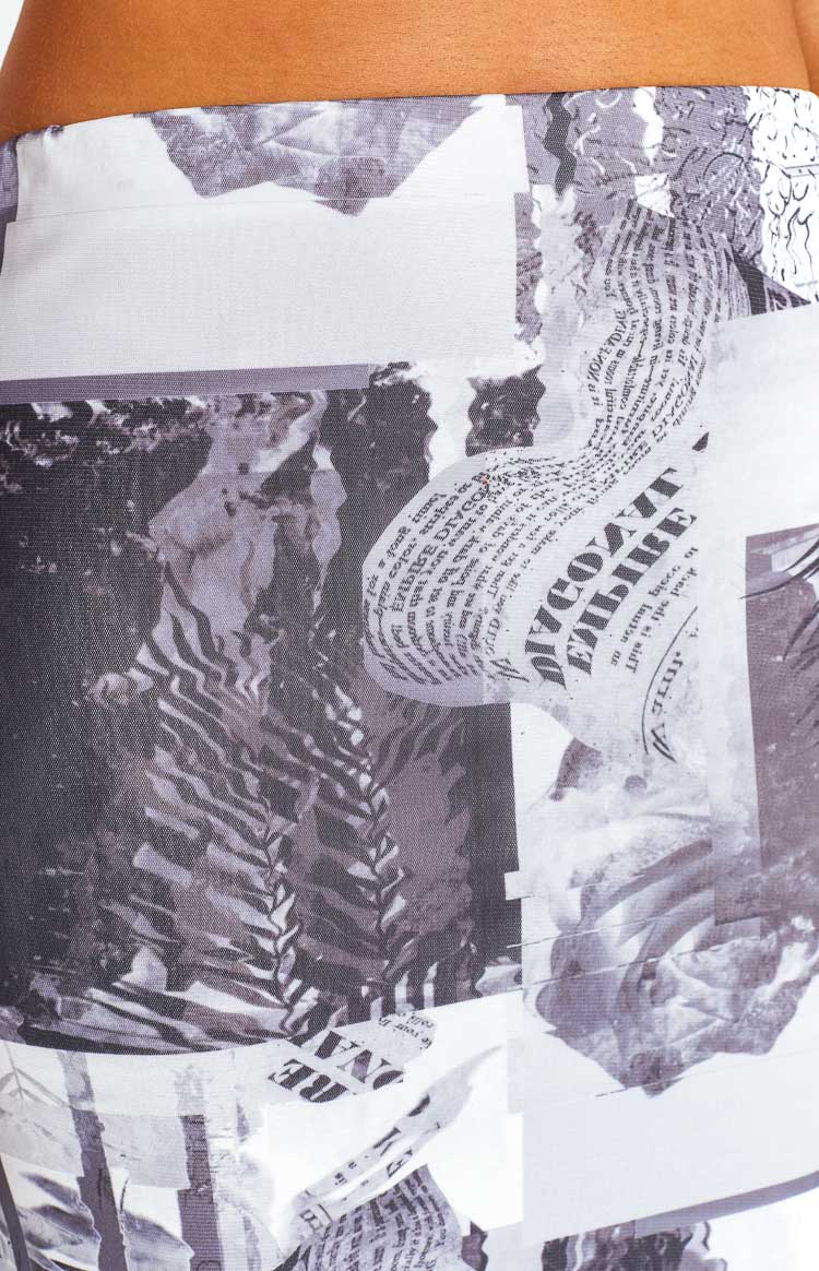 Dianna Mono Print Mesh Midi Skirt