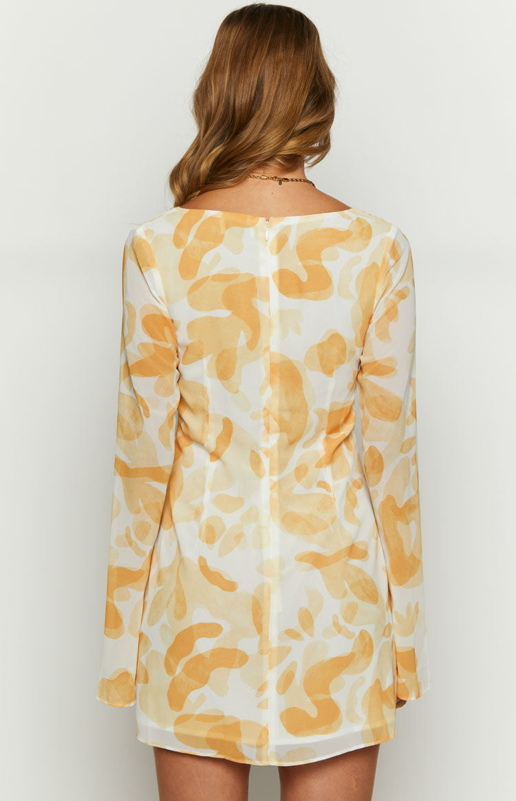 Emmerson Yellow Print Long Sleeve Mini Dress