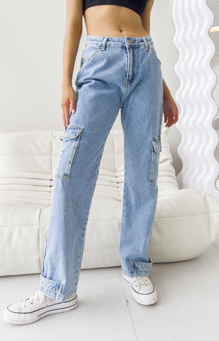 Coco Blue Denim Cargo Jeans