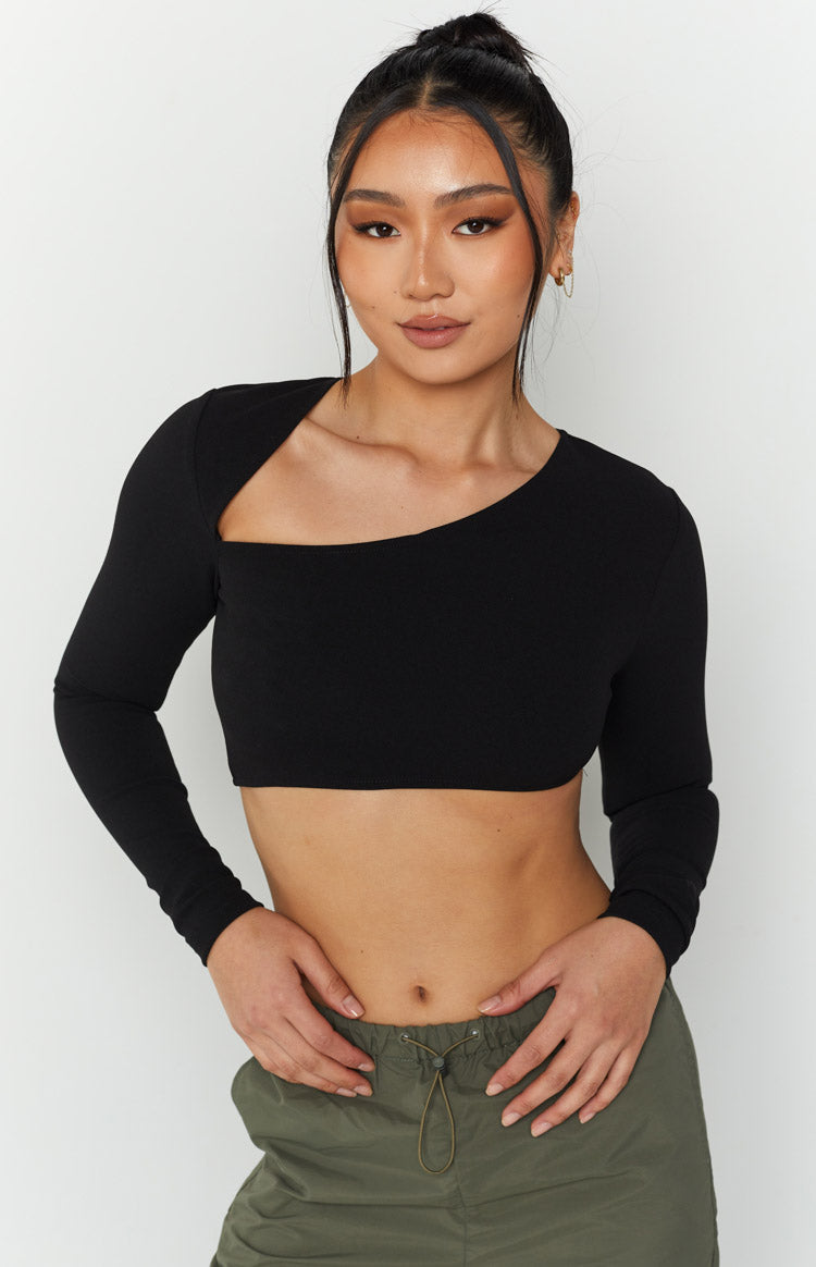 Sariah Black Long Sleeve Top