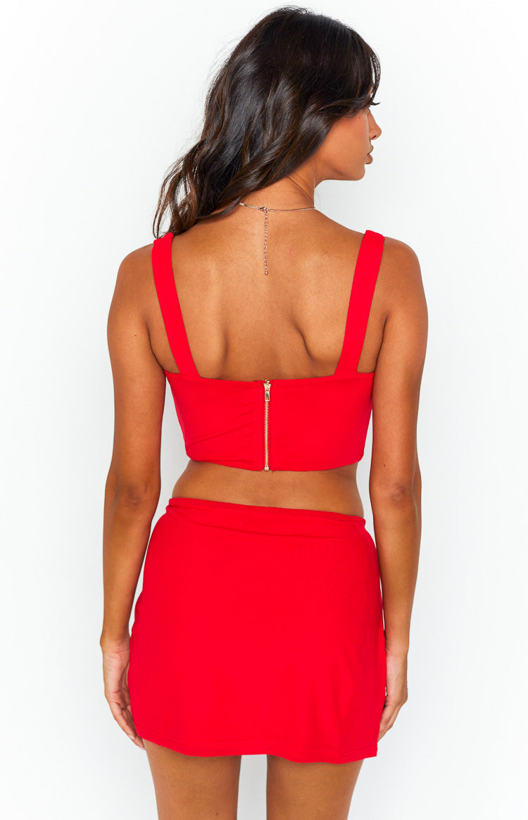 Felicity Red Mesh Mini Skirt