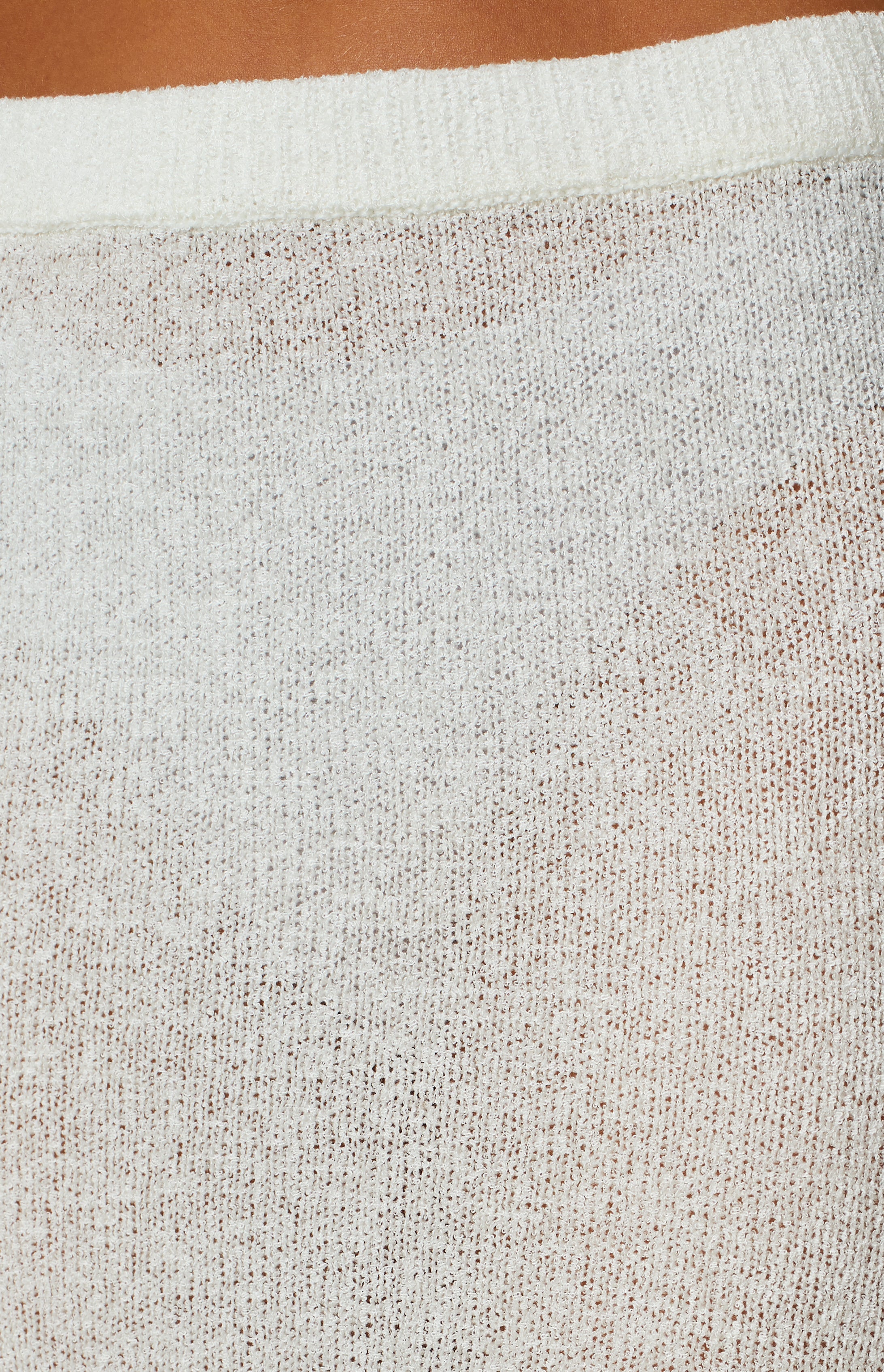 Kirsten White Low Waist Knit Skirt