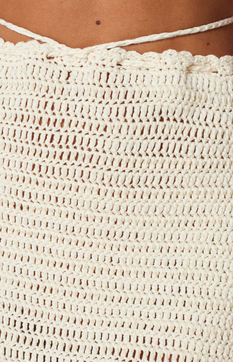 Olympia Cream Crochet Mini Skirt