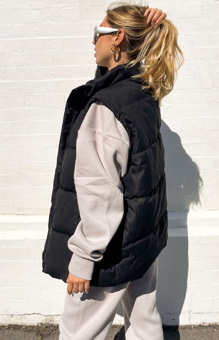 Nalia Black Puffer Vest