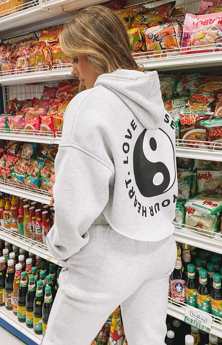 Yin Yang Track Pants Grey Marle