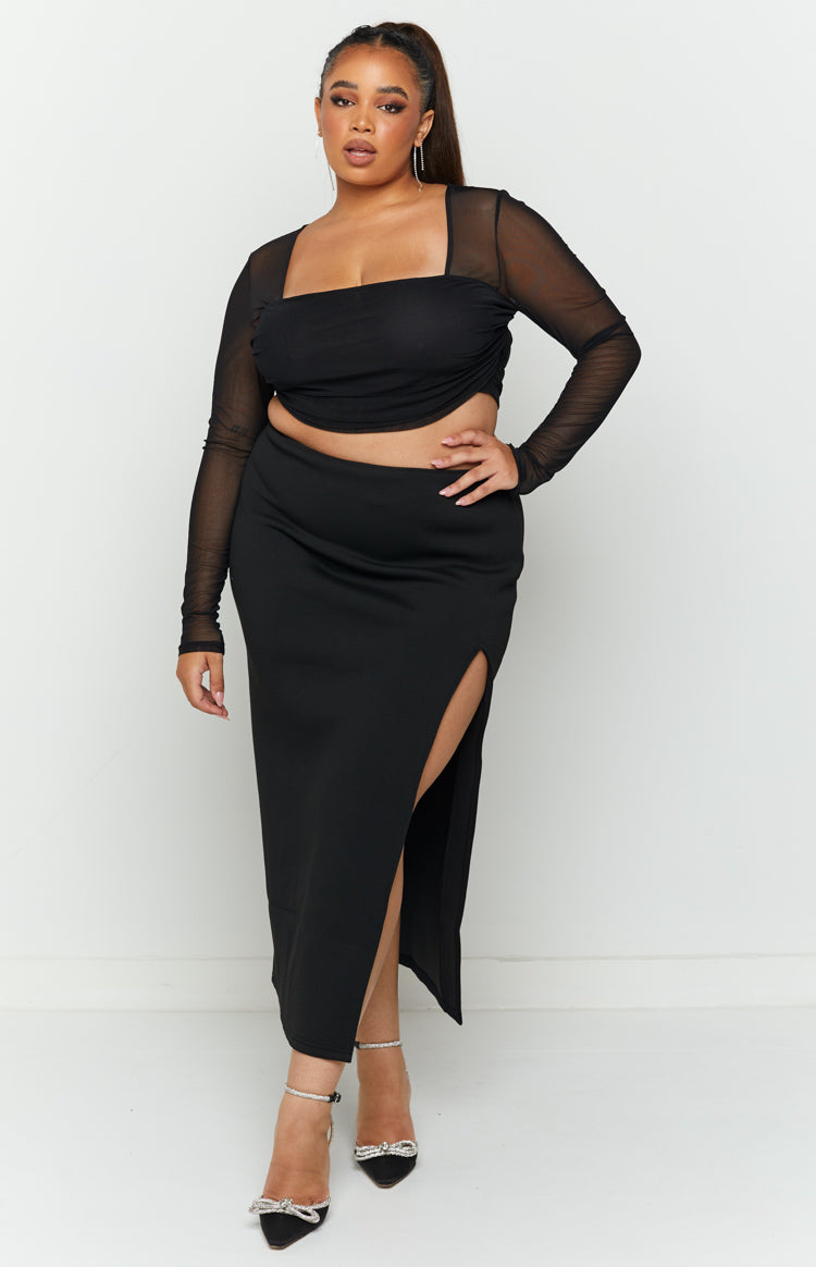 Suzie Black Long Sleeve Top