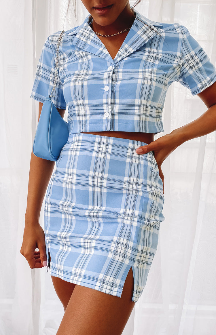 Cheers Two Piece Set Blue Check