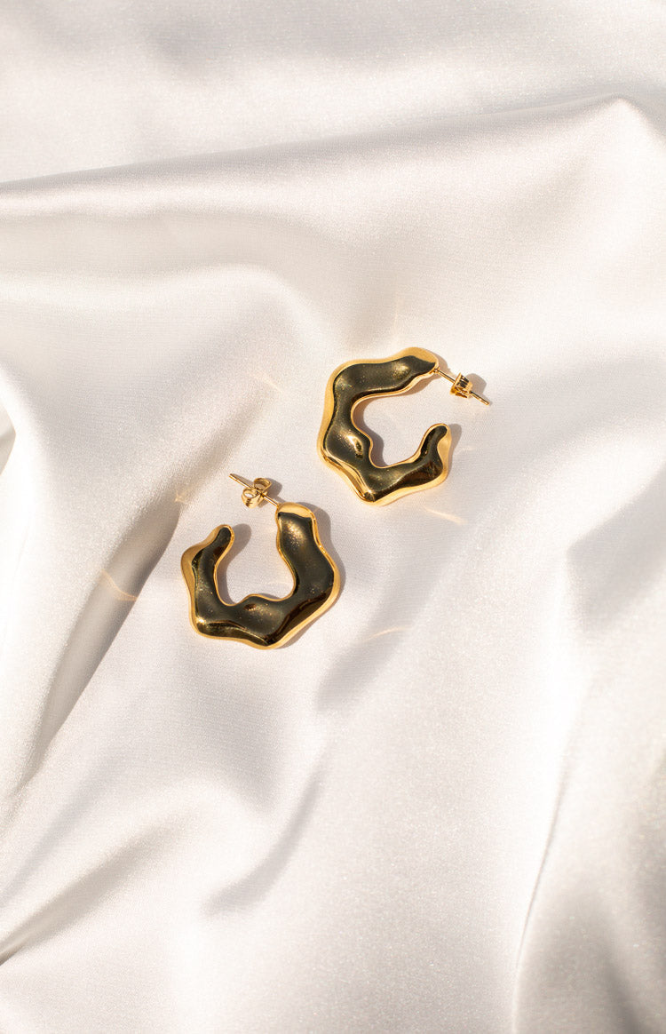 Amabella Gold Chunky Hoop Earrings