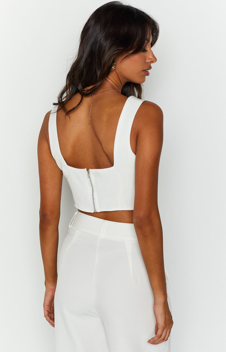 SNDYS Anya White Corset Top