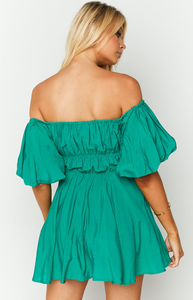 Paradise Puff Sleeve Dress Green