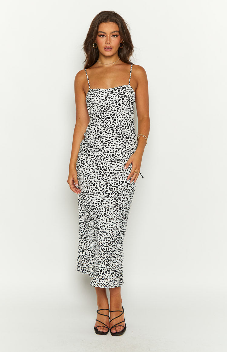 Delphine Black Floral Midi Dress