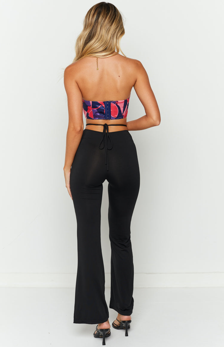 Amethyst Black Waist Tie Pants