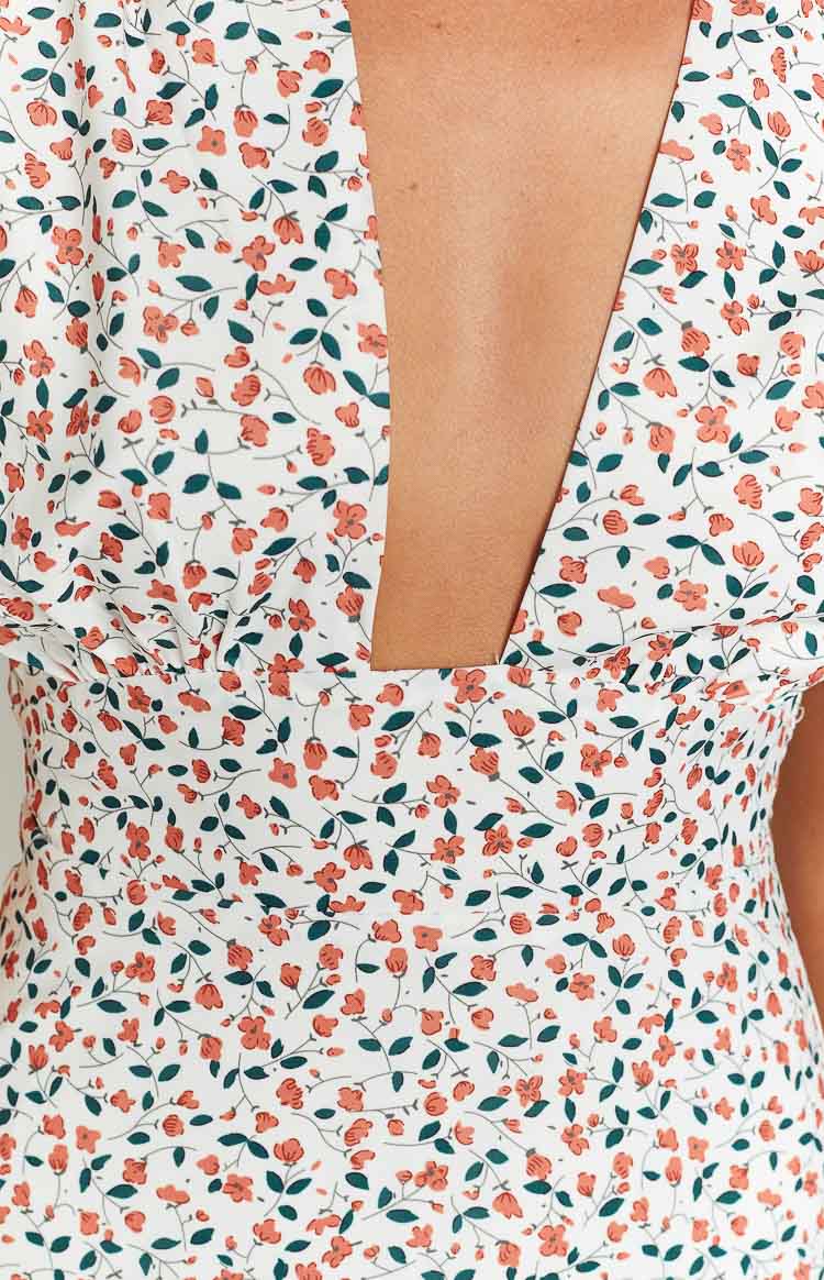 Glow Girl Dress White and Orange Floral