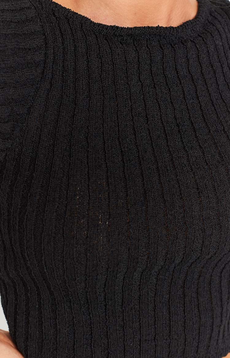 Lucinda Black Knit Top