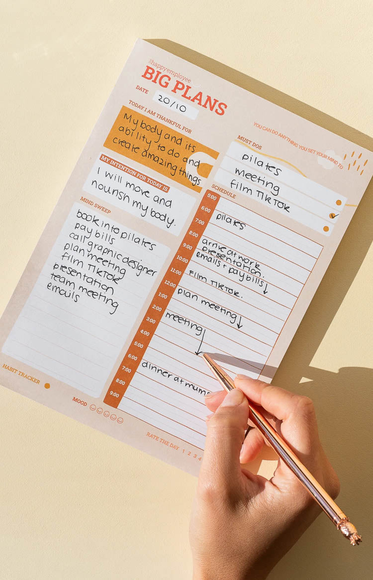 The Happy Employee Big Plans Daily Planner Desk Pad