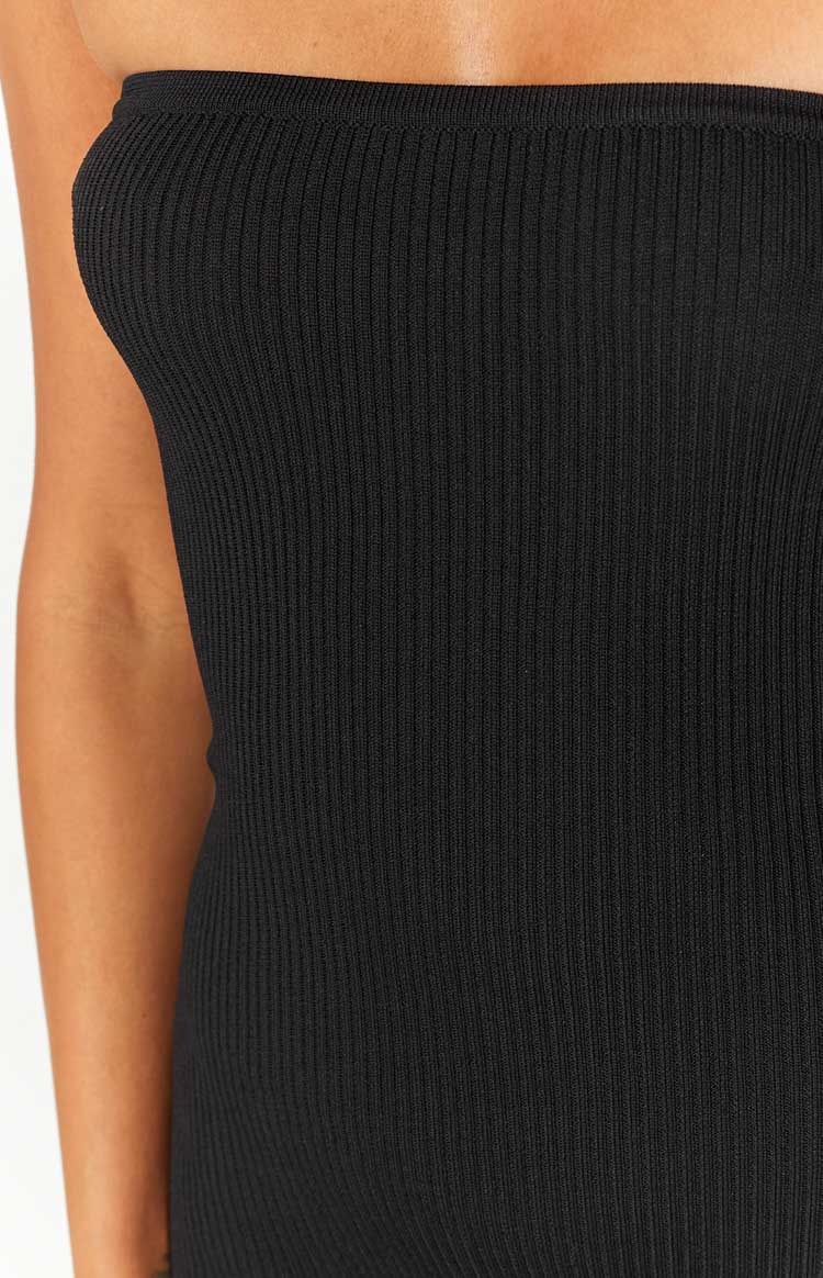 Soul Black Strapless Rib Playsuit