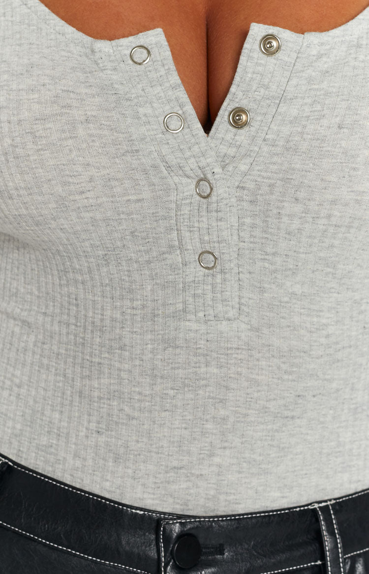 Lunar Grey Long Sleeve Bodysuit