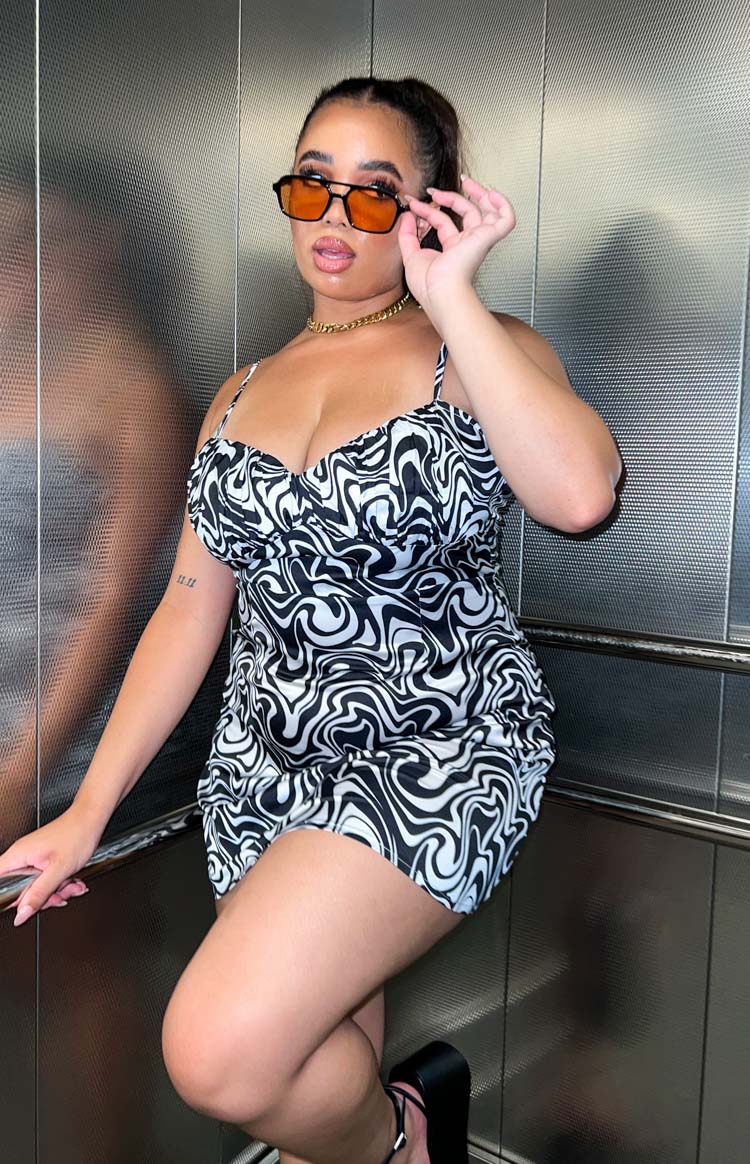 Elsie White Print Mini Dress