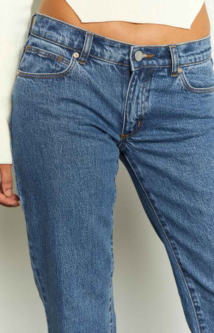 Abrand Olivia 99 Low Straight Organic Blue Denim Jeans