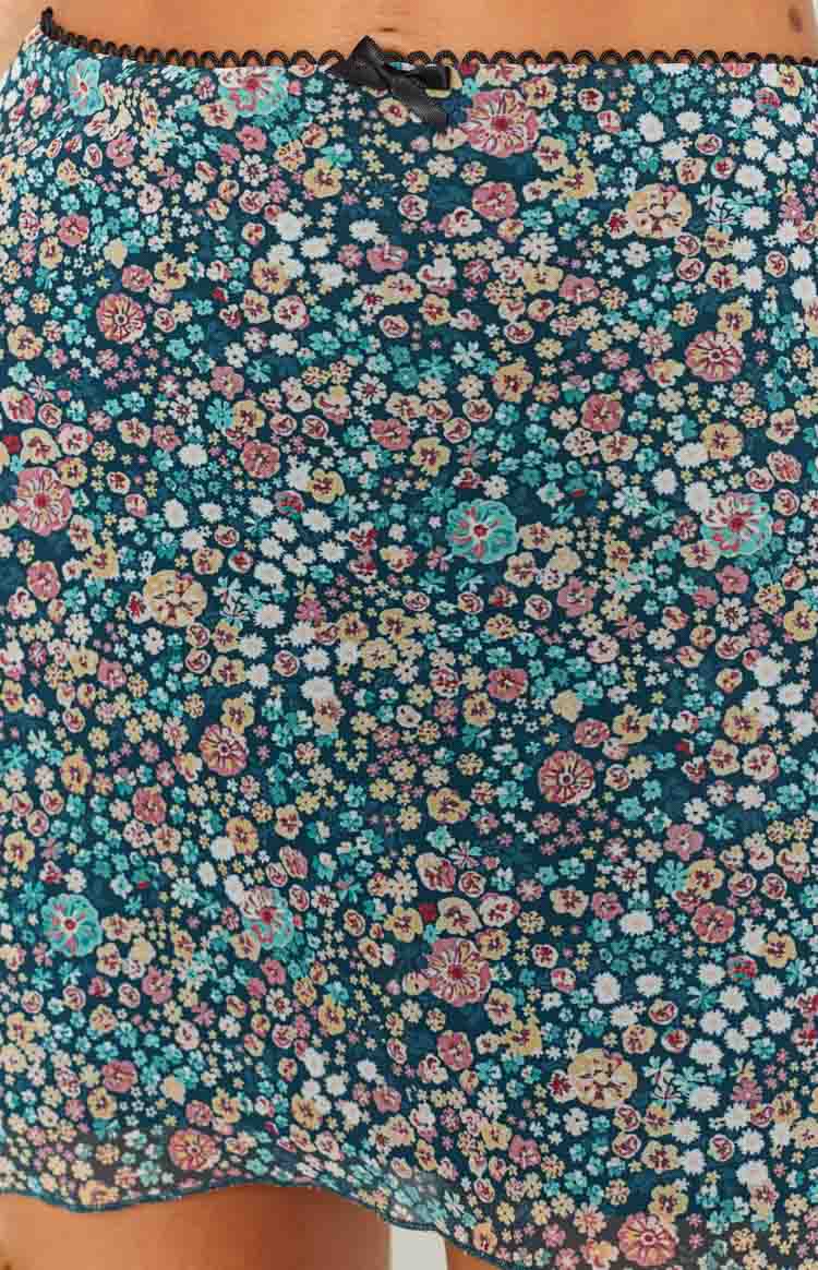 Rianni Floral Mesh Mini Skirt