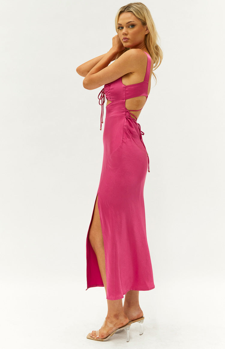 Anastasia Hot Pink Midi Dress