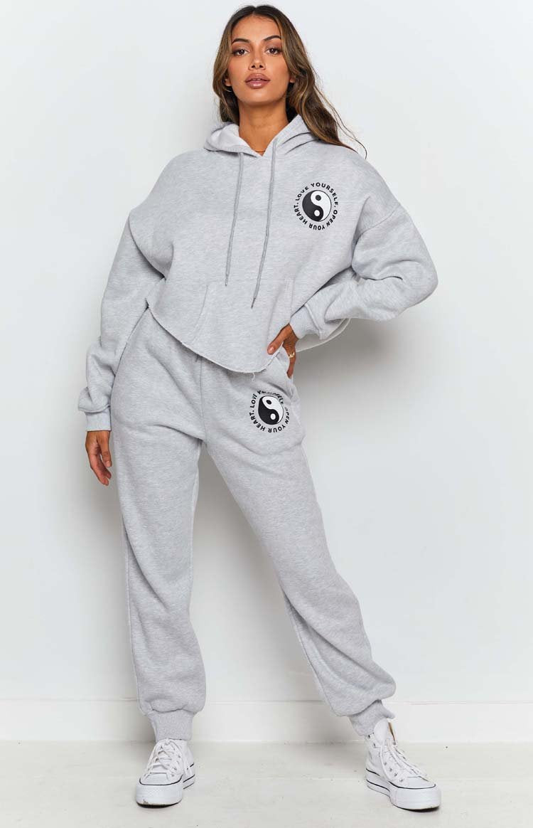 Yin Yang Track Pants Grey Marle