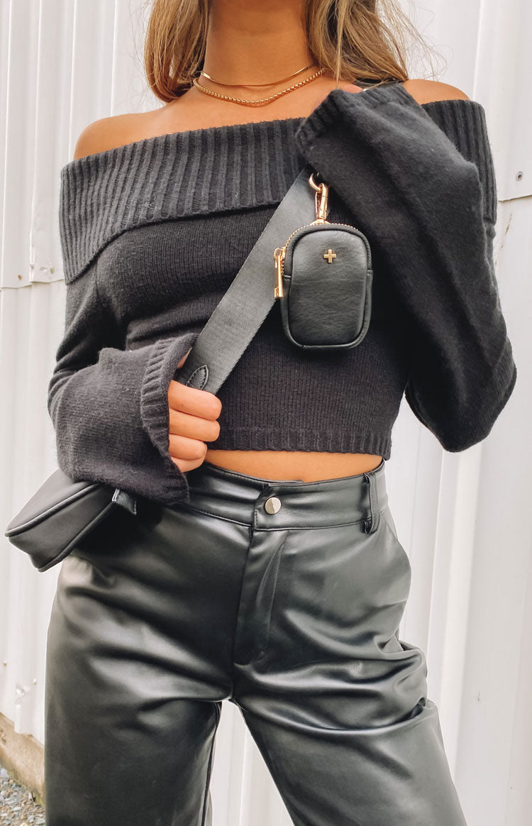 Marci Off Shoulder Sweater Black