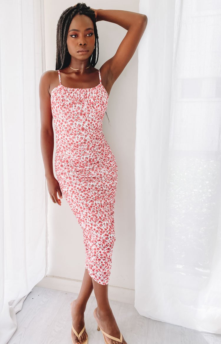 Stepford Midi Dress Rose Print
