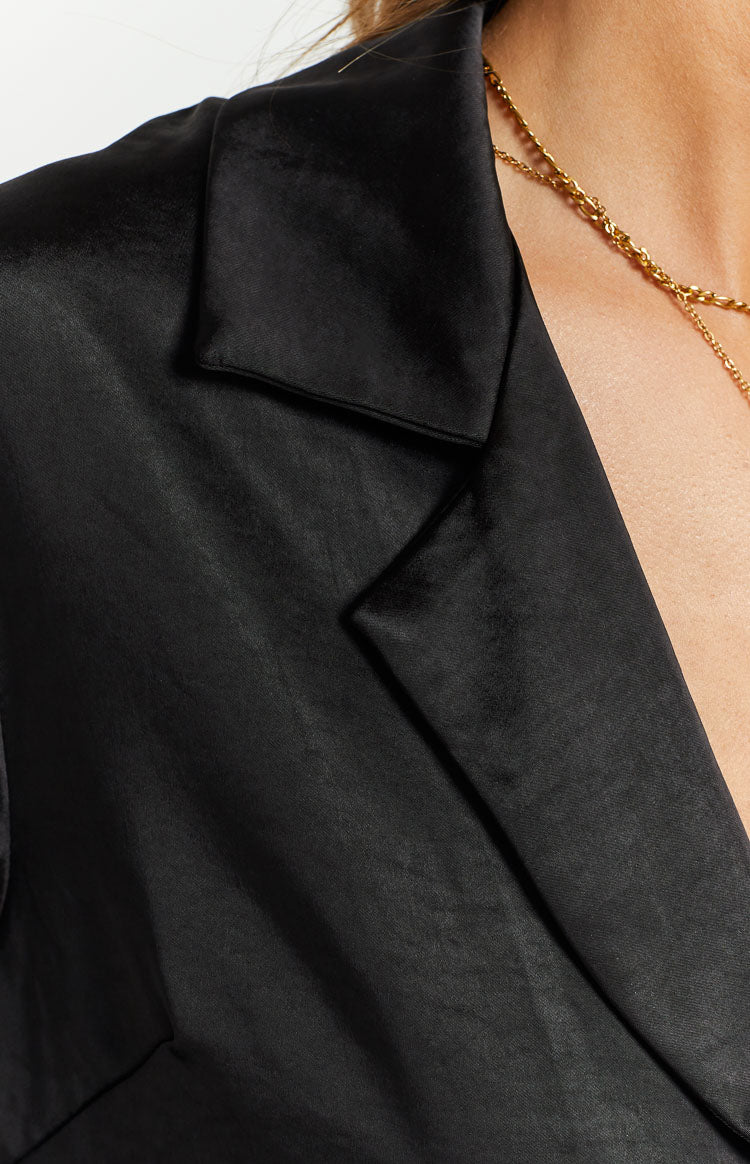 Livia Black Satin Shirt