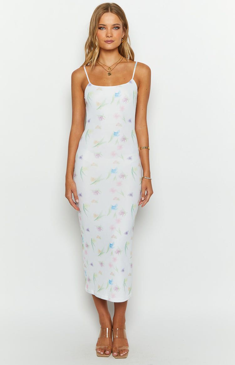 Blythe Floral Mesh Midi Dress