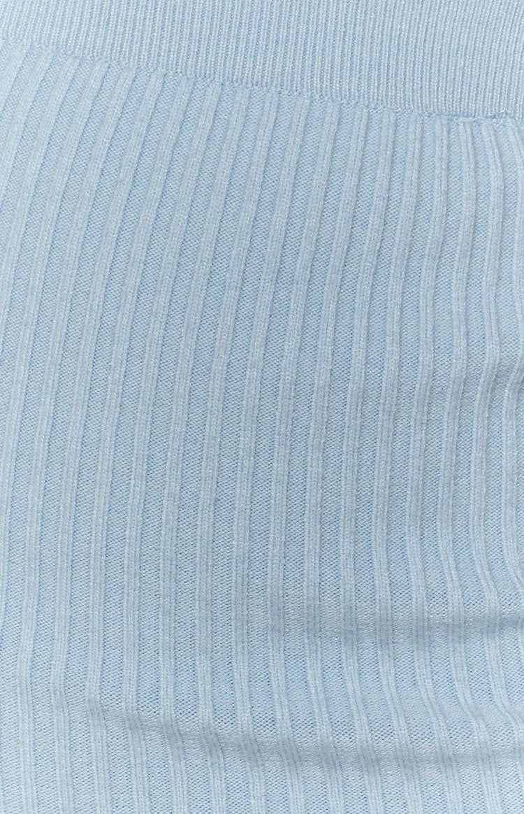 Laurena Knit Midi Skirt Pale Blue