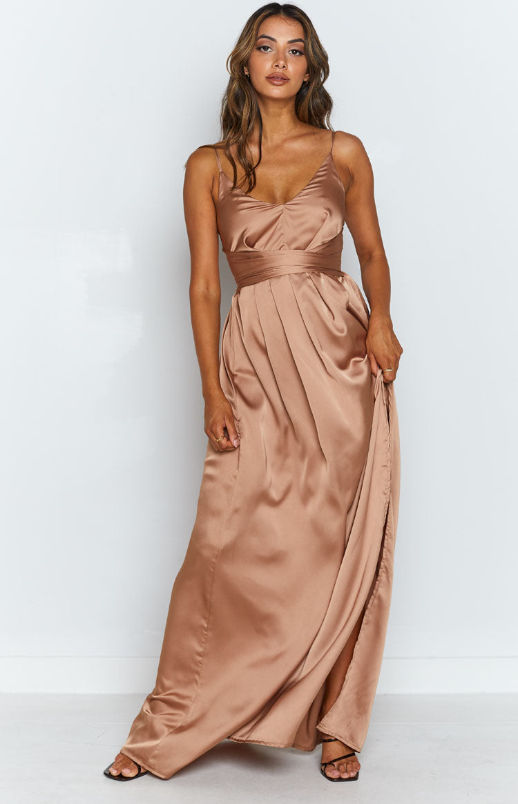 Katrina Split Maxi Dress Champagne