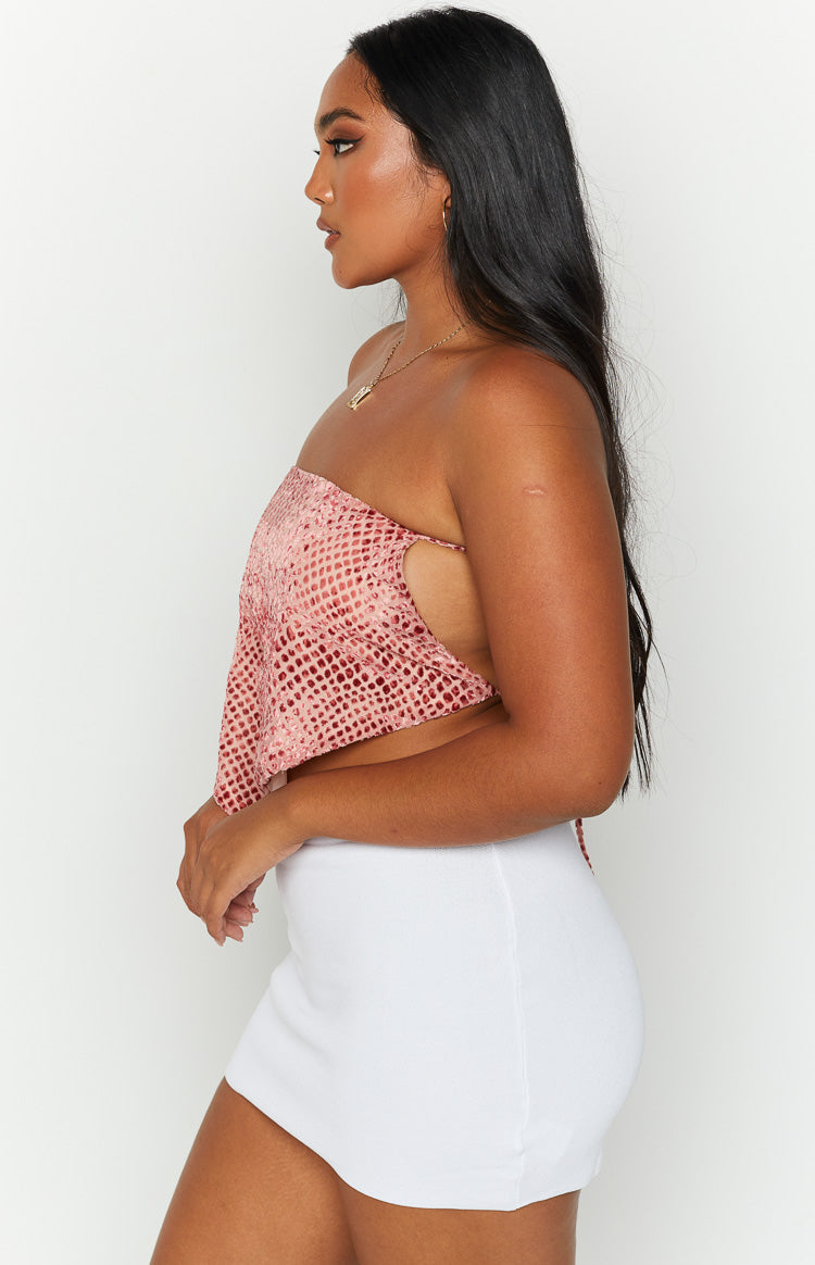 Lizzie Pink Print Cowl Neck Top